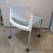 Blue/Yellow Pattern Rolling Steelcase Move Stacking Guest Chair